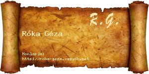 Róka Géza névjegykártya