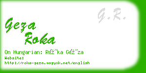 geza roka business card